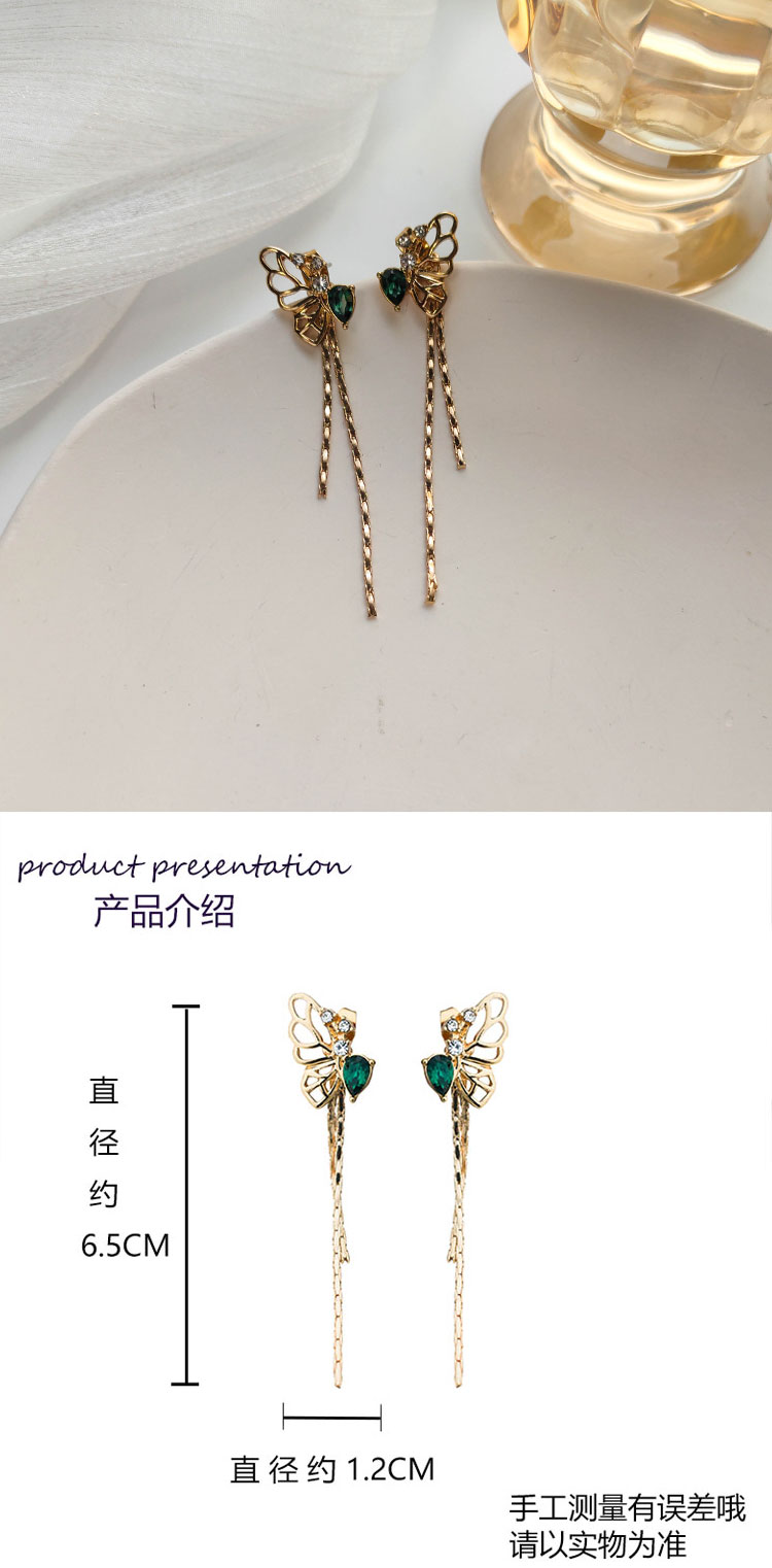 個性綠晶蝴蝶翅膀耳環(huán)批發(fā)