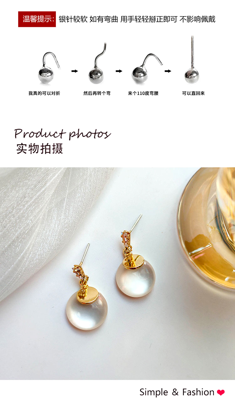 復(fù)古圓形貓眼石耳環(huán)批發(fā)