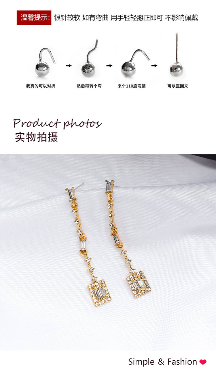 簡約冷淡風(fēng)長款閃鉆耳環(huán)批發(fā)