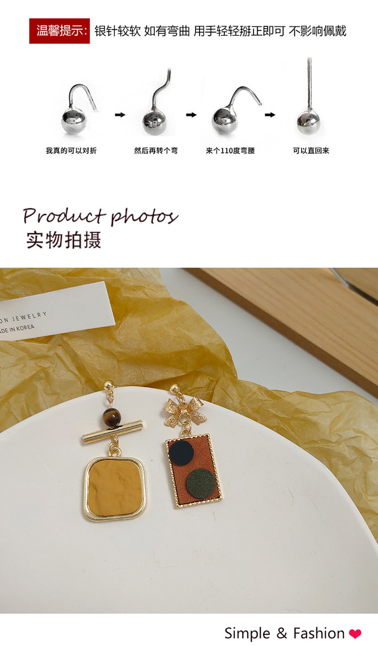 復(fù)古港風(fēng)幾何不對稱耳環(huán)批發(fā)