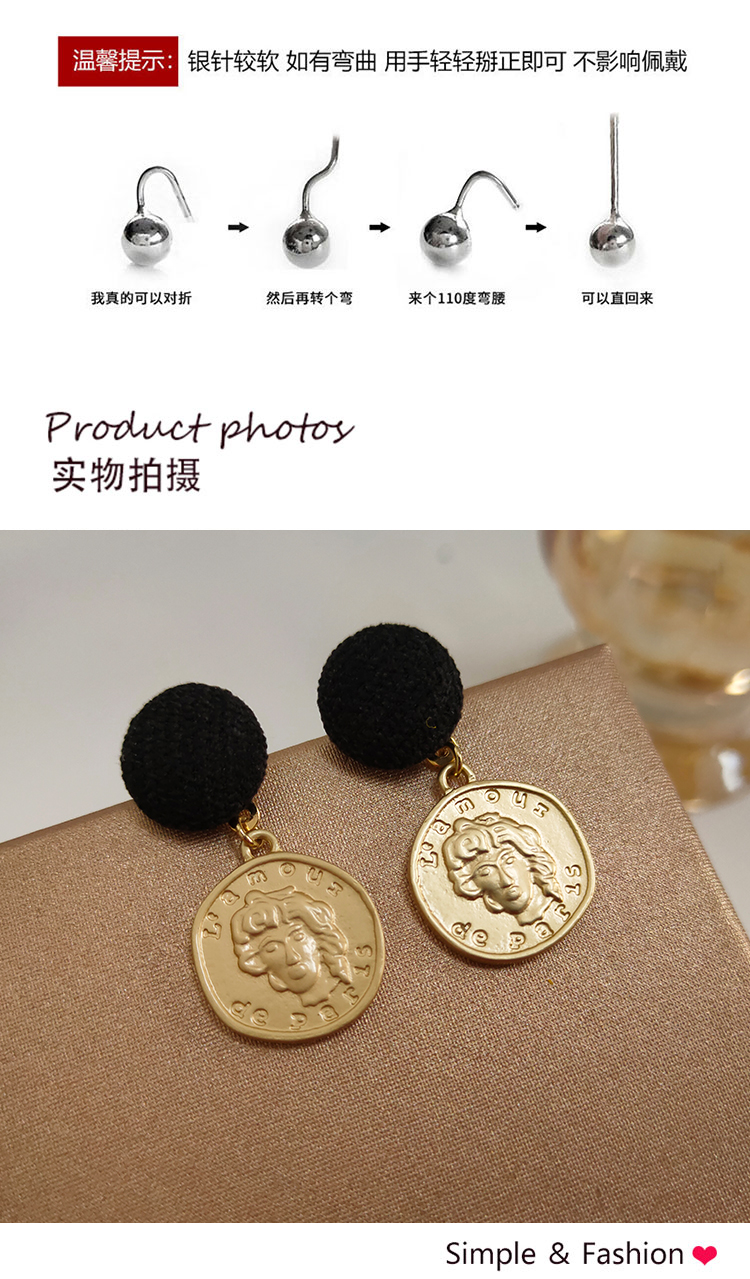 首飾批發(fā)復(fù)古黑色金屬耳環(huán)