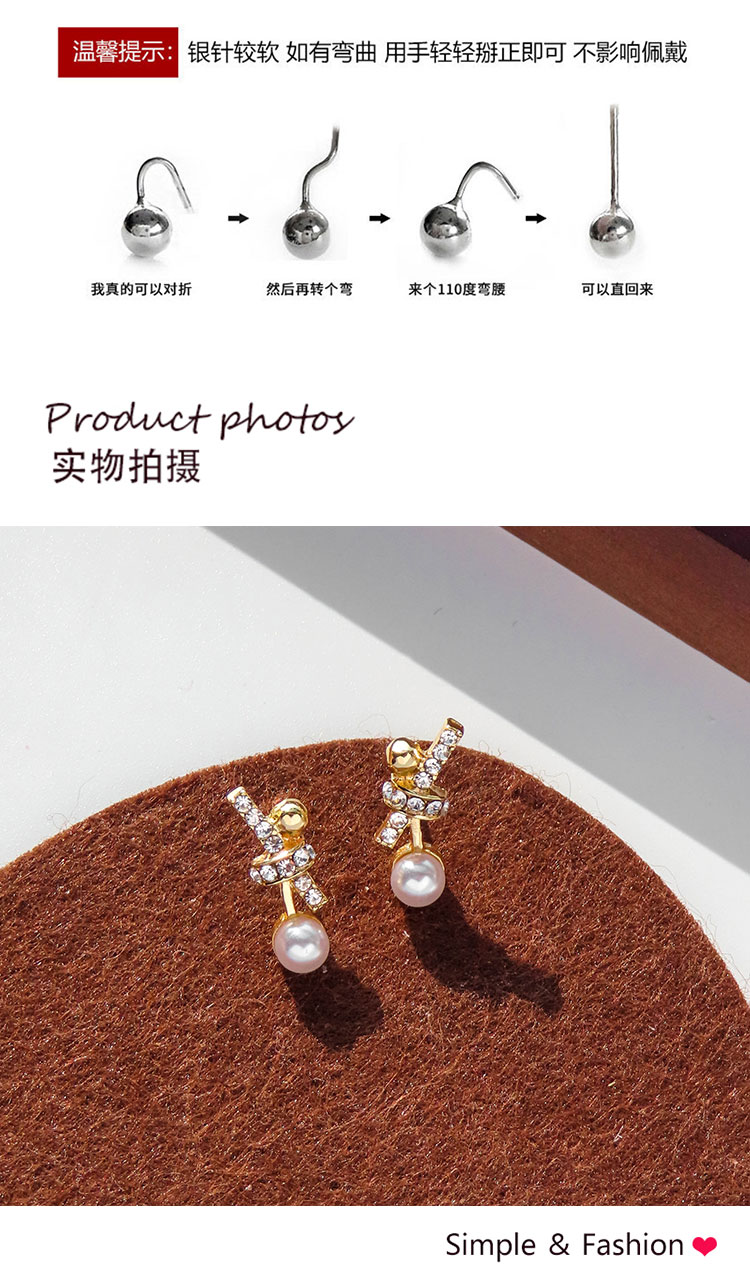 首飾工廠蝴蝶結(jié)珍珠耳環(huán)