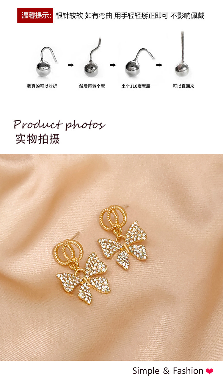氣質時尚閃鉆蝴蝶結耳環(huán)批發(fā)