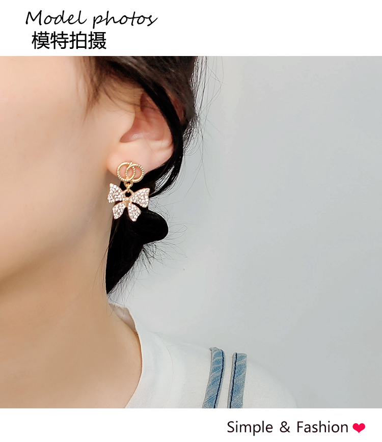 氣質時尚閃鉆蝴蝶結耳環(huán)批發(fā)
