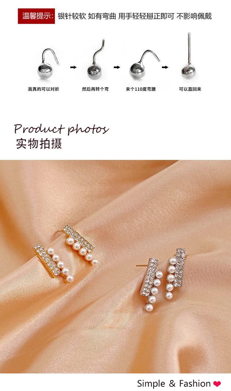 個(gè)性簡(jiǎn)約方塊鑲鉆珍珠耳釘批發(fā)
