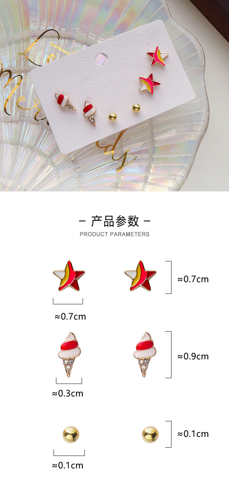 飾品工廠多對冰淇淋五星耳釘