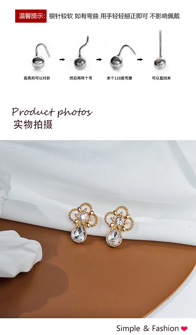首飾品批發(fā)簡(jiǎn)約水滴寶石耳環(huán)