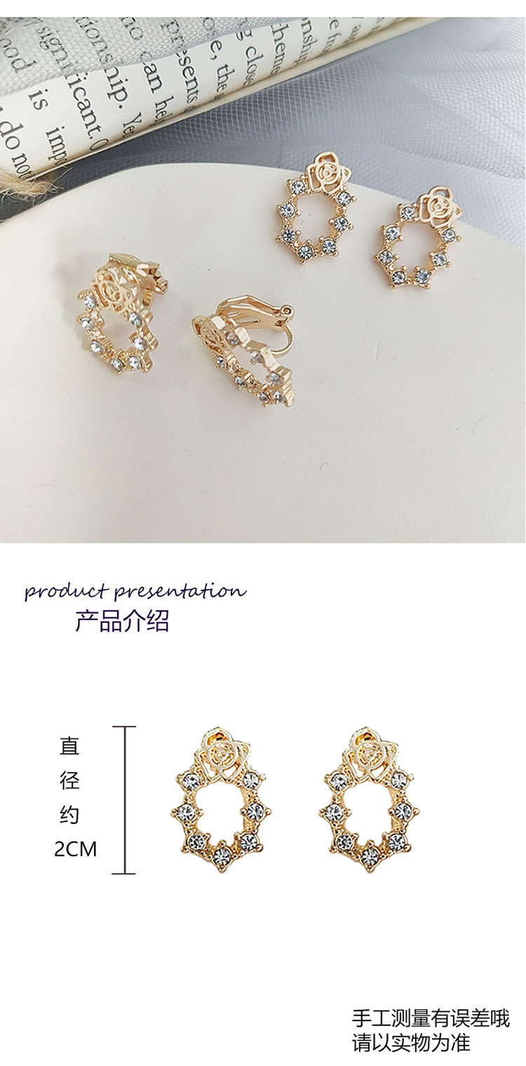 飾品批發(fā)簡約花朵鑲鉆耳釘