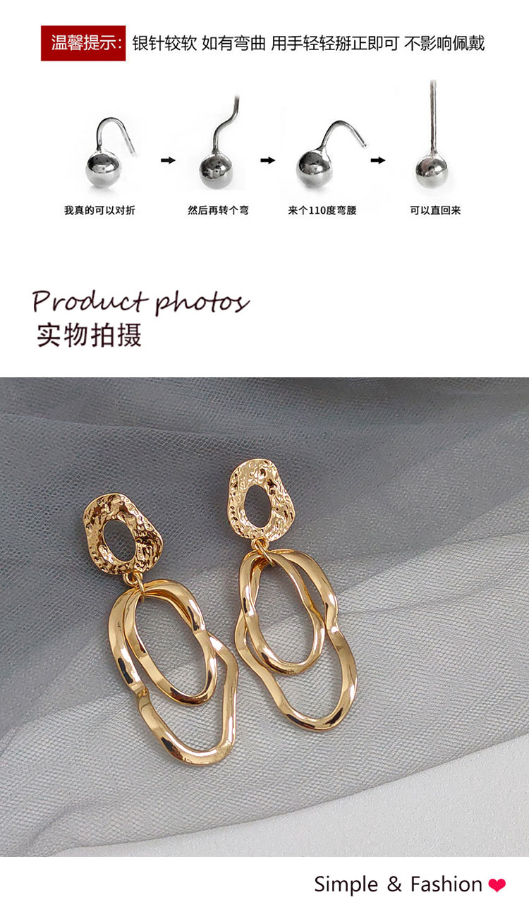 飾品工廠簡(jiǎn)約幾何不規(guī)則金屬耳釘