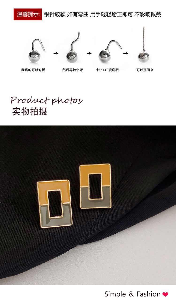 首飾批發(fā)簡(jiǎn)約大氣雙色滴油耳釘