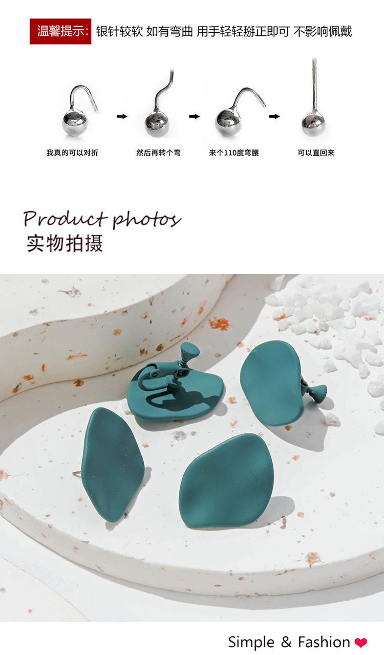 首飾批發(fā)簡約氣質(zhì)綠色烤漆耳環(huán)