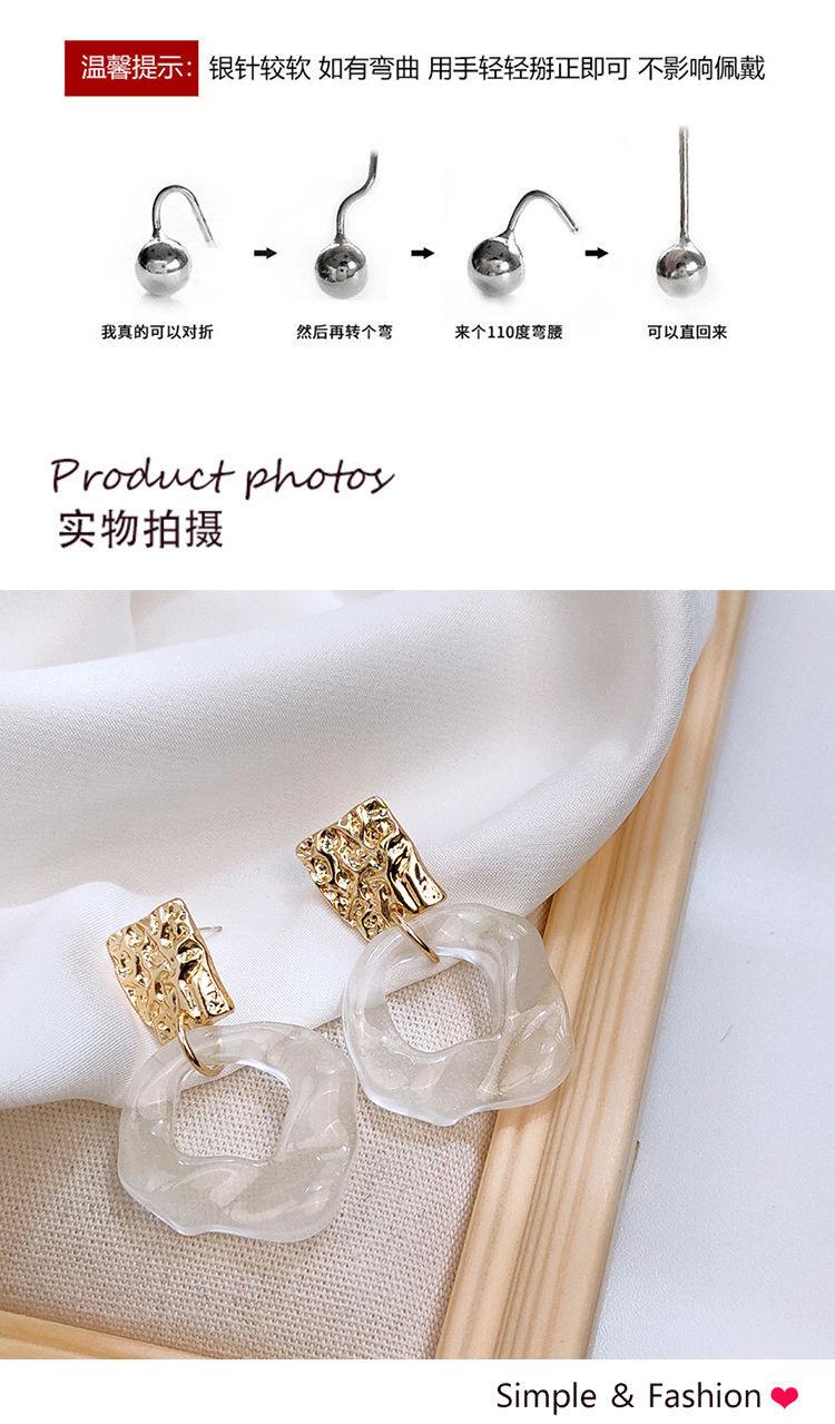 首飾工廠冷淡風(fēng)透明樹(shù)脂耳環(huán)