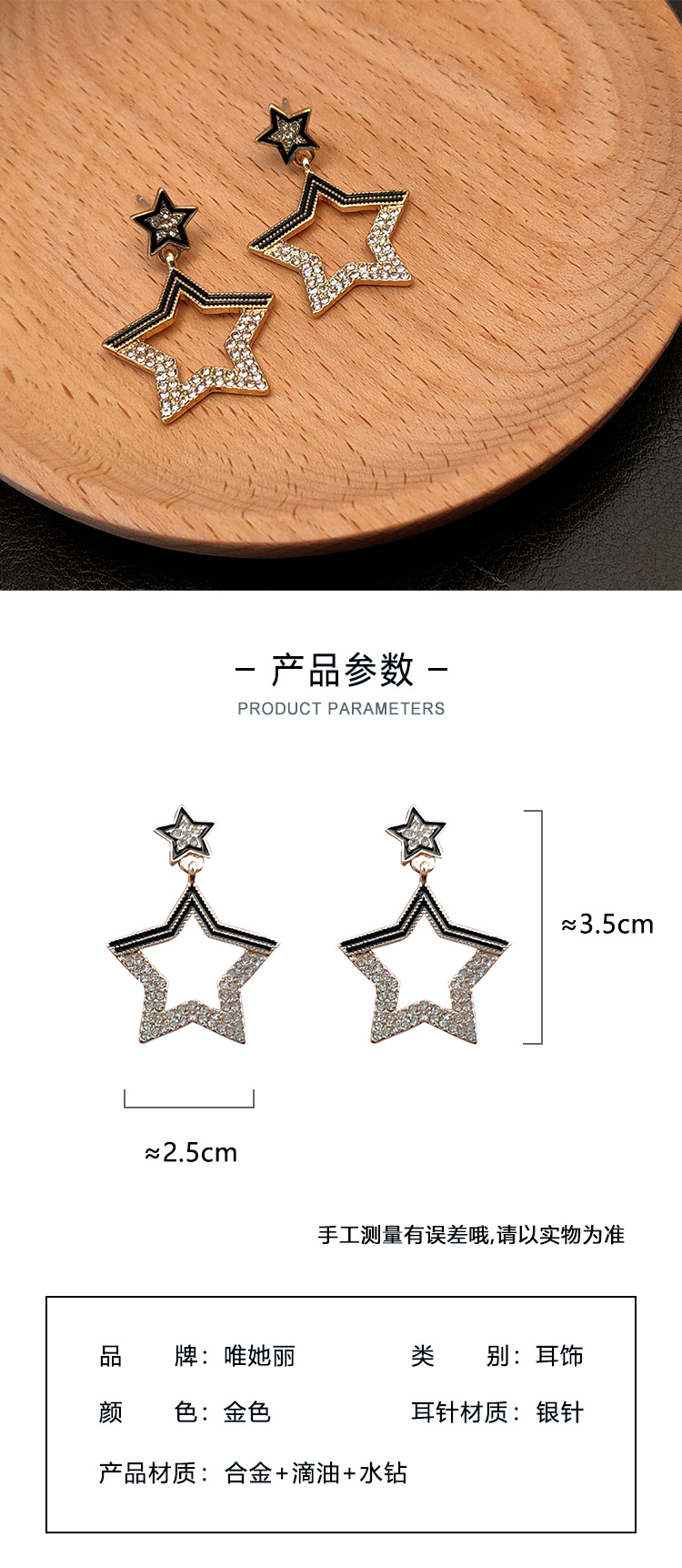 飾品廠家復(fù)古港風(fēng)五角星耳環(huán)