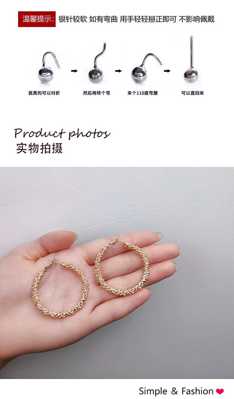 首飾工廠日韓夸張簡(jiǎn)約亮片耳圈