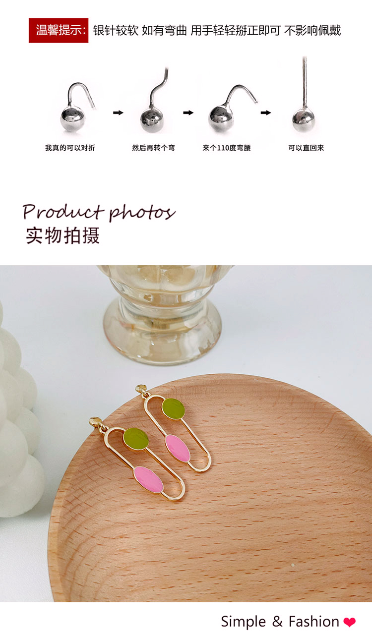 首飾批發(fā)長款撞色糖果色耳環(huán)
