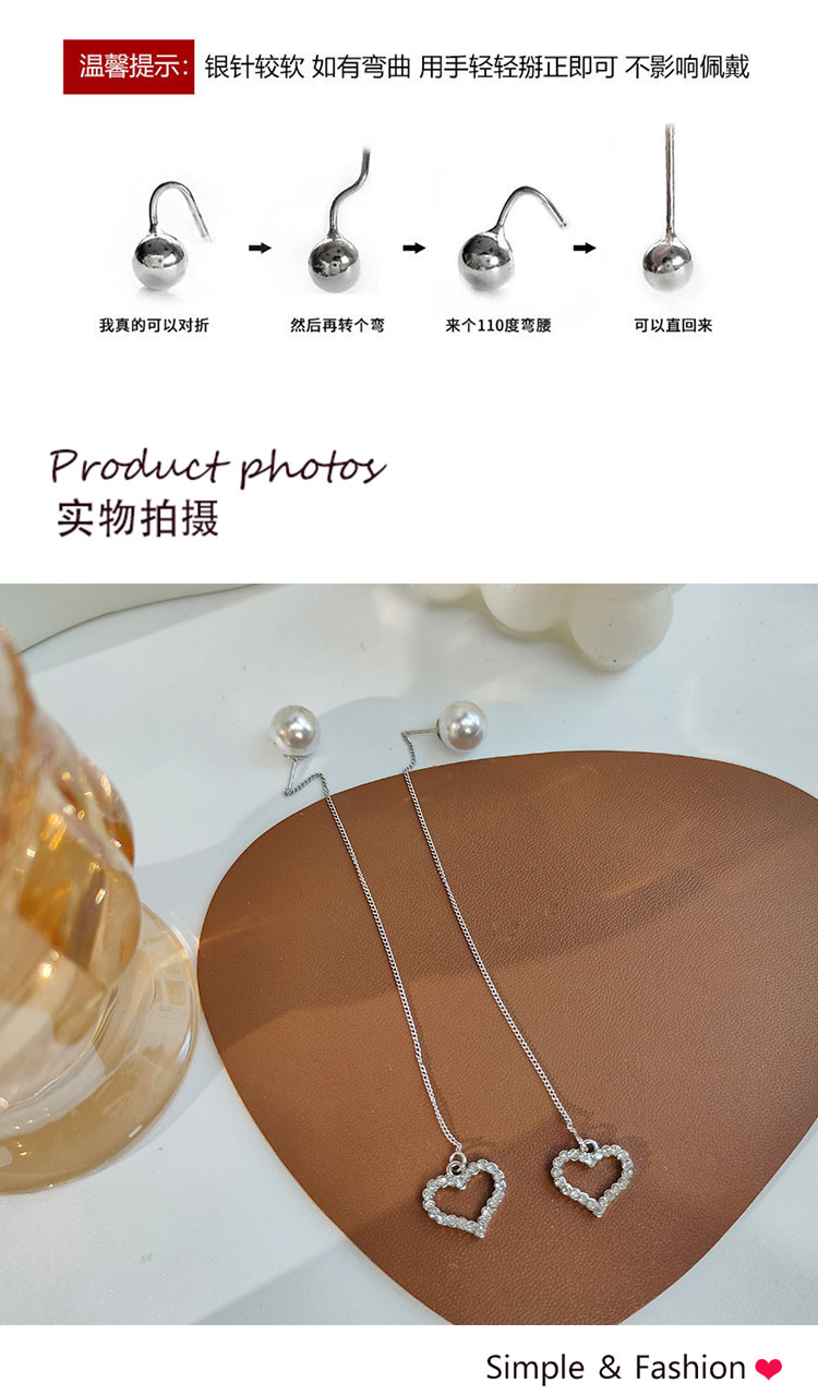 飾品廠長(zhǎng)款愛心閃鉆耳環(huán)